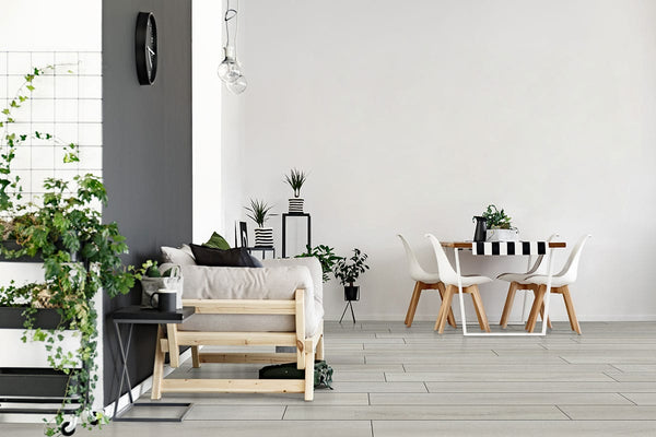 Andover Whitby White Matte Wood Look Lvt Planks 7x48 in a finished room