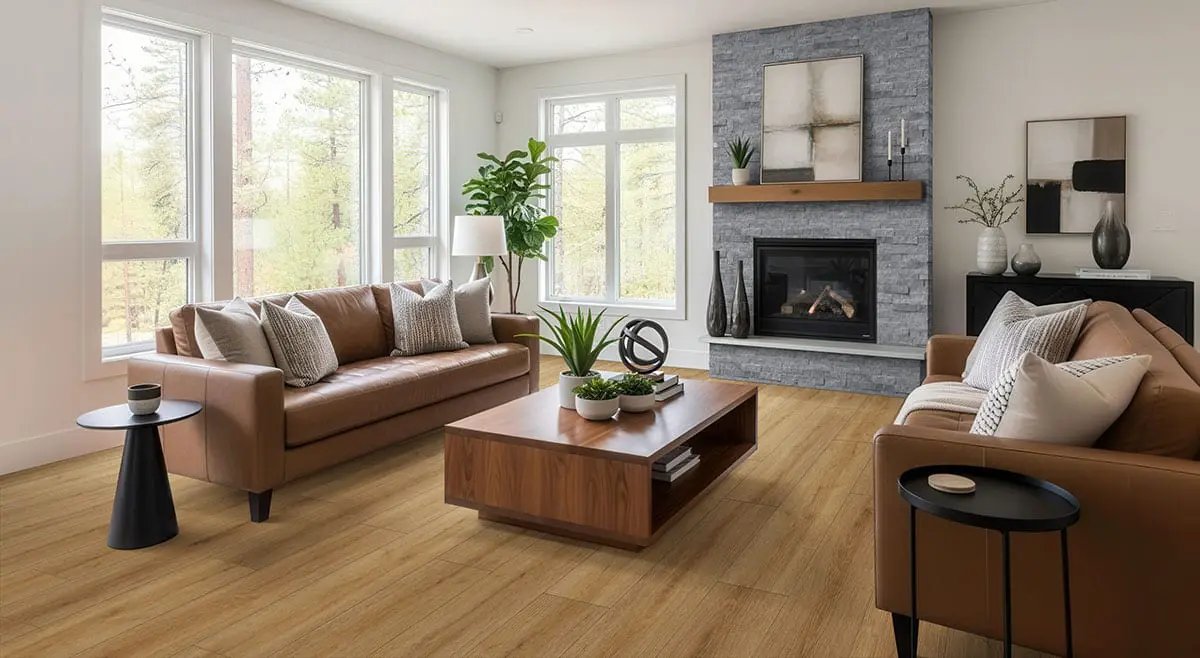 Xl Cyrus Amber Forrester Matte Wood Look Lvt Planks 9x60 in a finished room