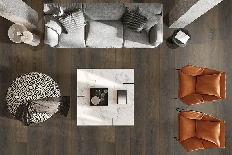 Xl Prescott Barrell Matte Wood Look Lvt Planks 9x60 in a finished room