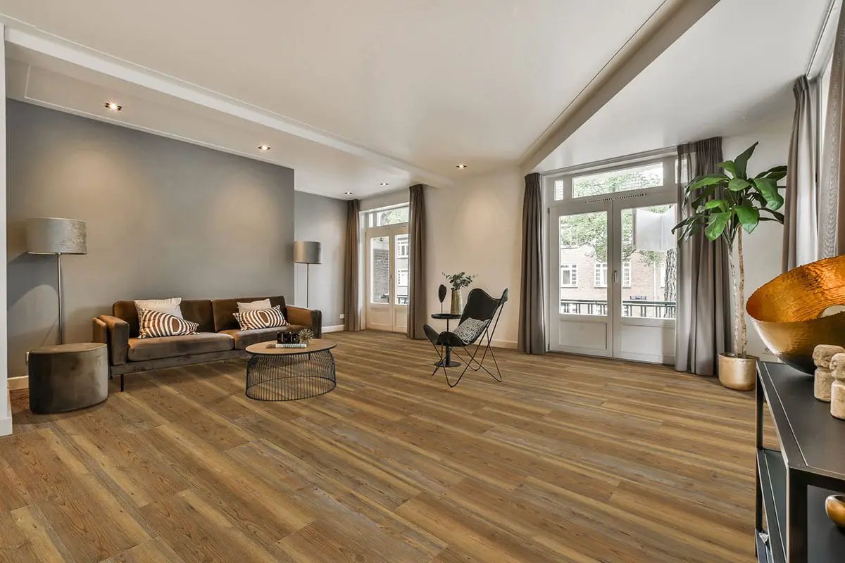 Xl Cyrus Barnstorm Matte Wood Look Lvt Planks 9x60 in a finished room