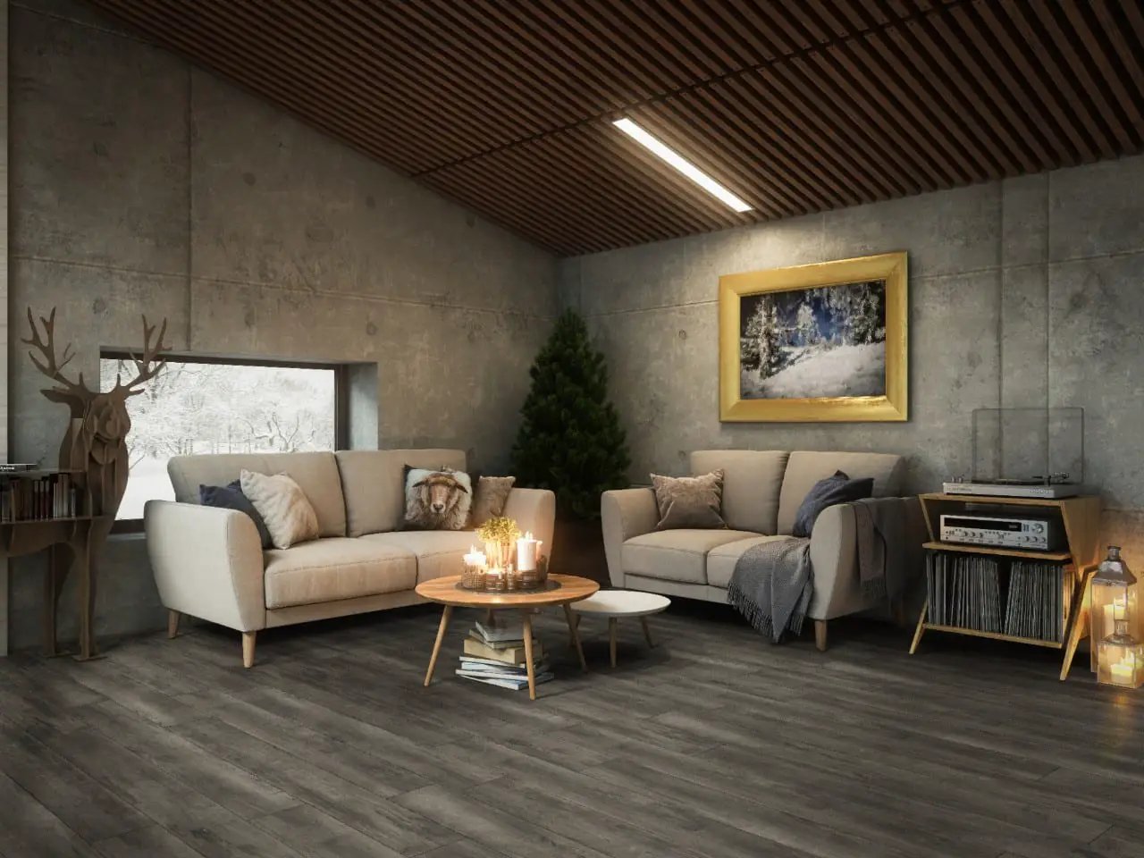 Xl Cyrus Billingham Matte Wood Look Lvt Planks 9x60 in a finished room