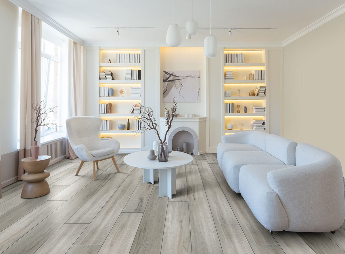 Xl Prescott Dunite Oak Matte Wood Look Lvt Planks 9x60 in a finished room