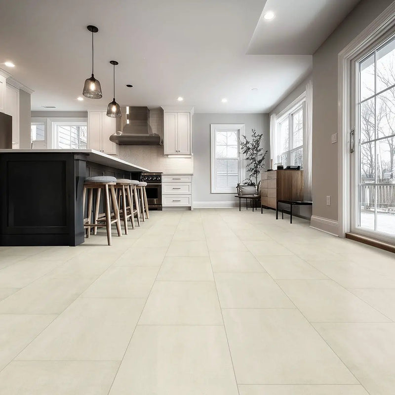 Xl Trecento Ivorelle Matte Stone Look Lvt Tiles 18x36 in a finished room