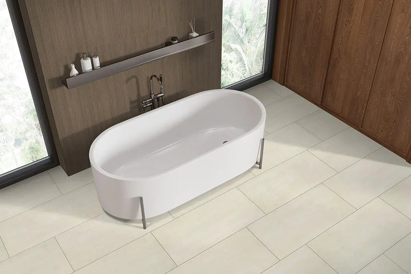 Xl Trecento Ivorelle Matte Stone Look Lvt Tiles 18x36 in a finished room