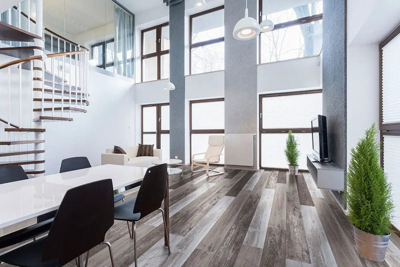 Xl Cyrus Weathered Brina Matte Wood Look Lvt Planks 9x60 in a finished room