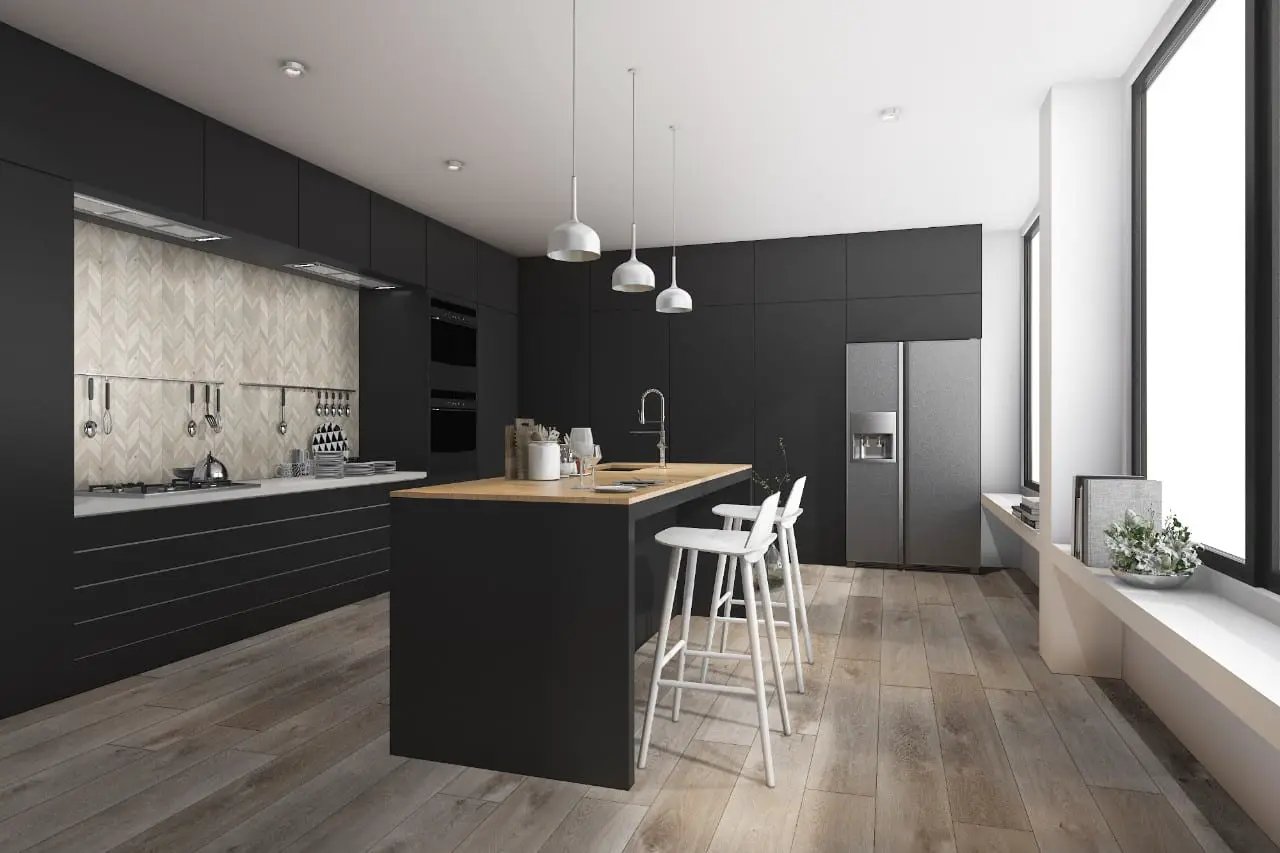 Xl Cyrus Whitfield Gray Matte Wood Look Lvt Planks 9x60 in a finished room