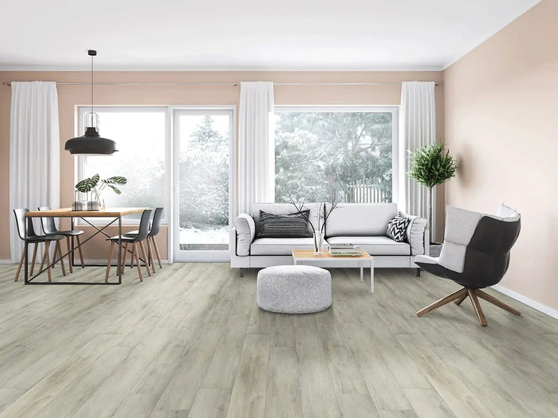 Xl Ashton York Gray Matte Lvt Planks 9x60 in a finished room