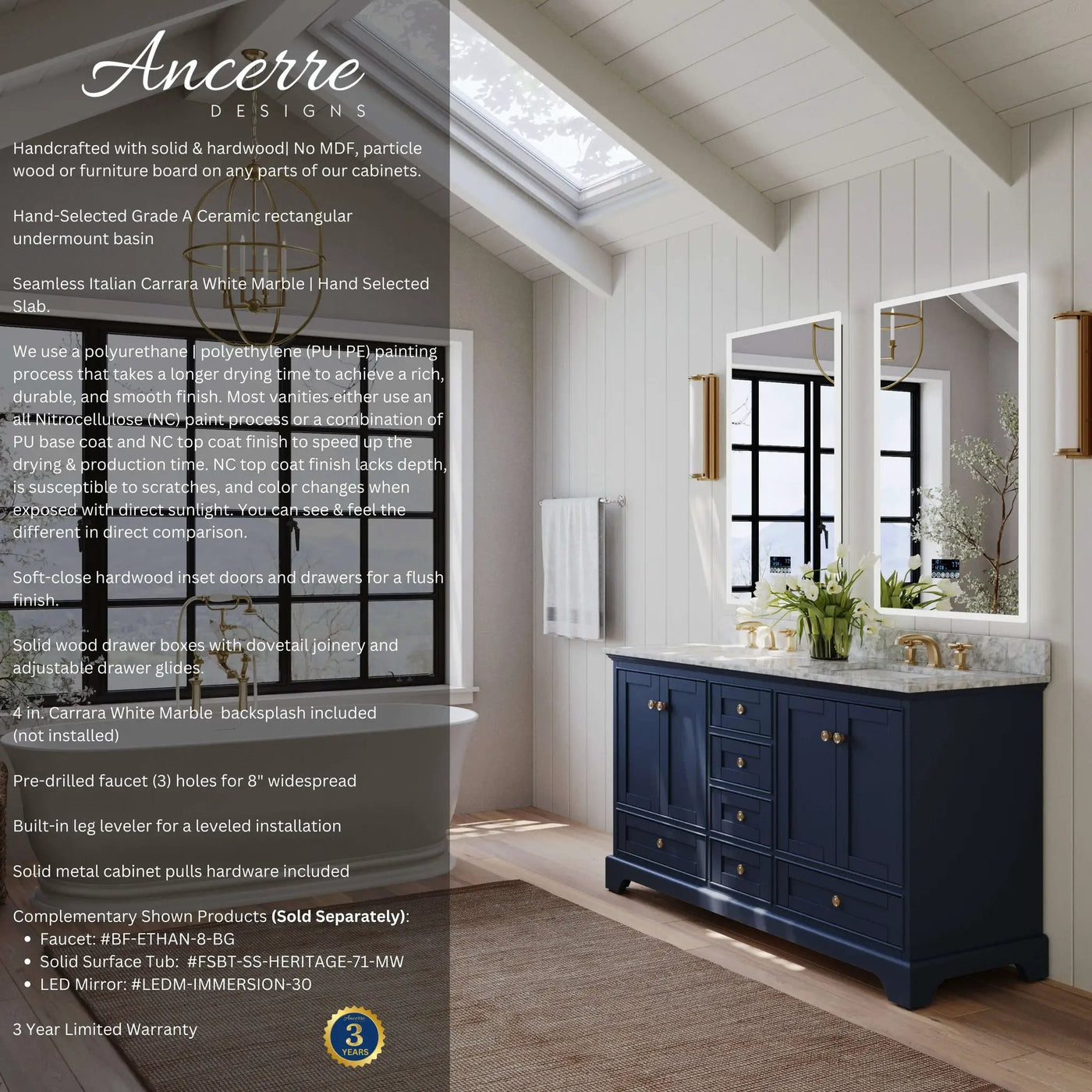Audrey 60" Bath Vanity Set by Ancerre Designs