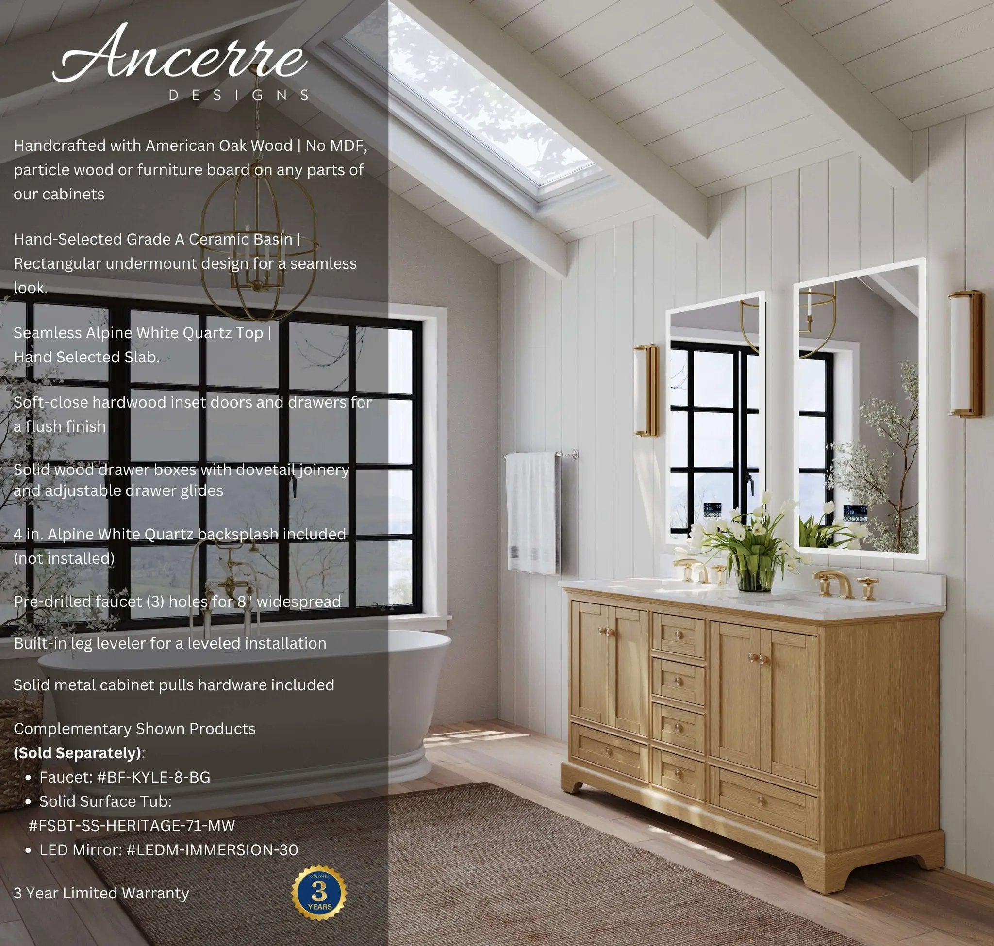 Audrey 60" Bath Vanity Set by Ancerre Designs