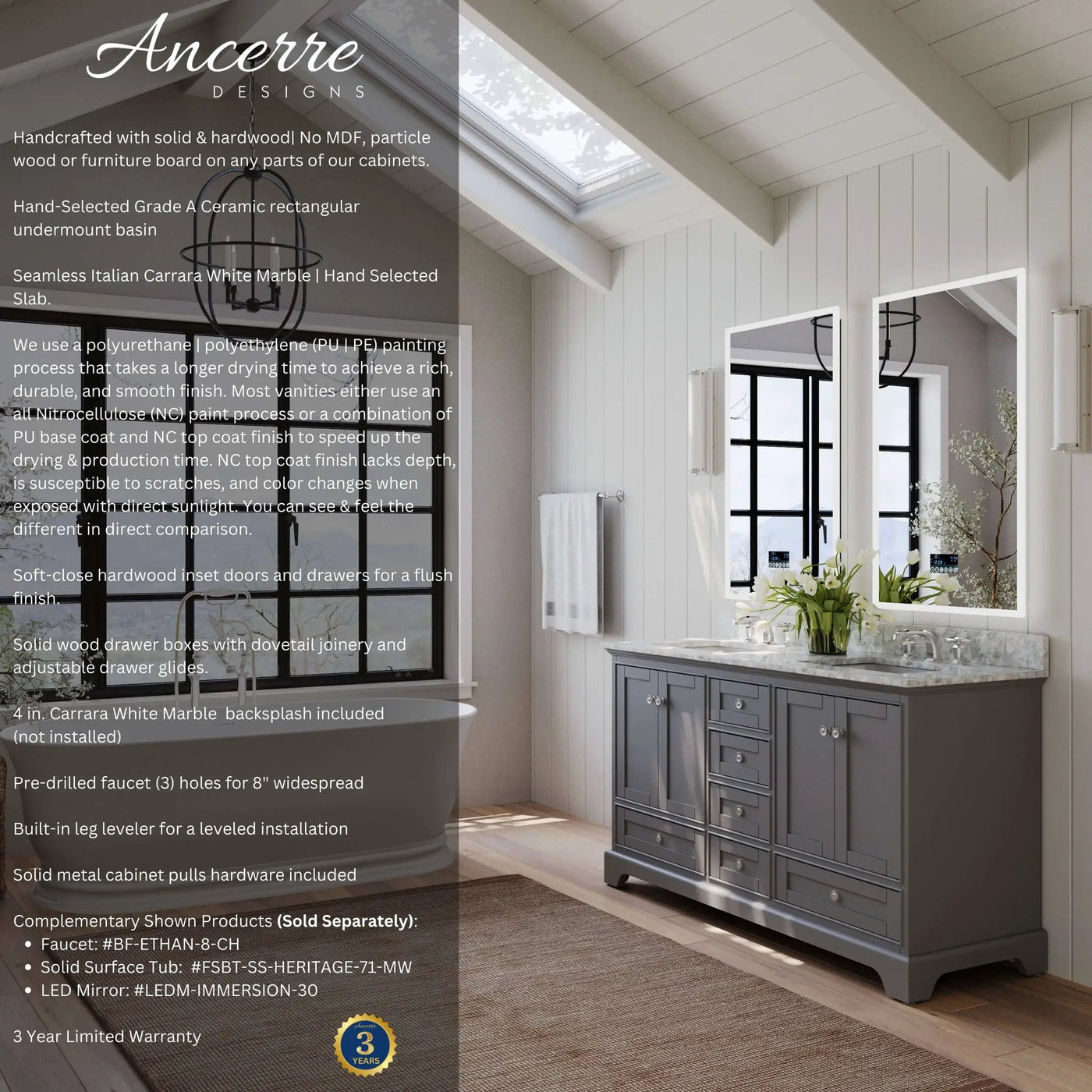 Audrey 60" Bath Vanity Set by Ancerre Designs