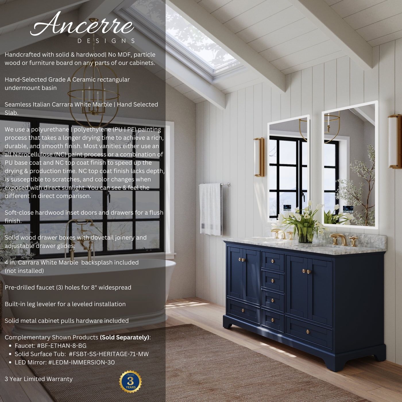 Audrey 66" Bath Vanity Set by Ancerre Designs