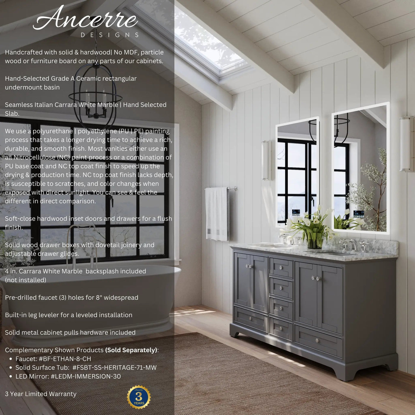 Audrey 66" Bath Vanity Set by Ancerre Designs