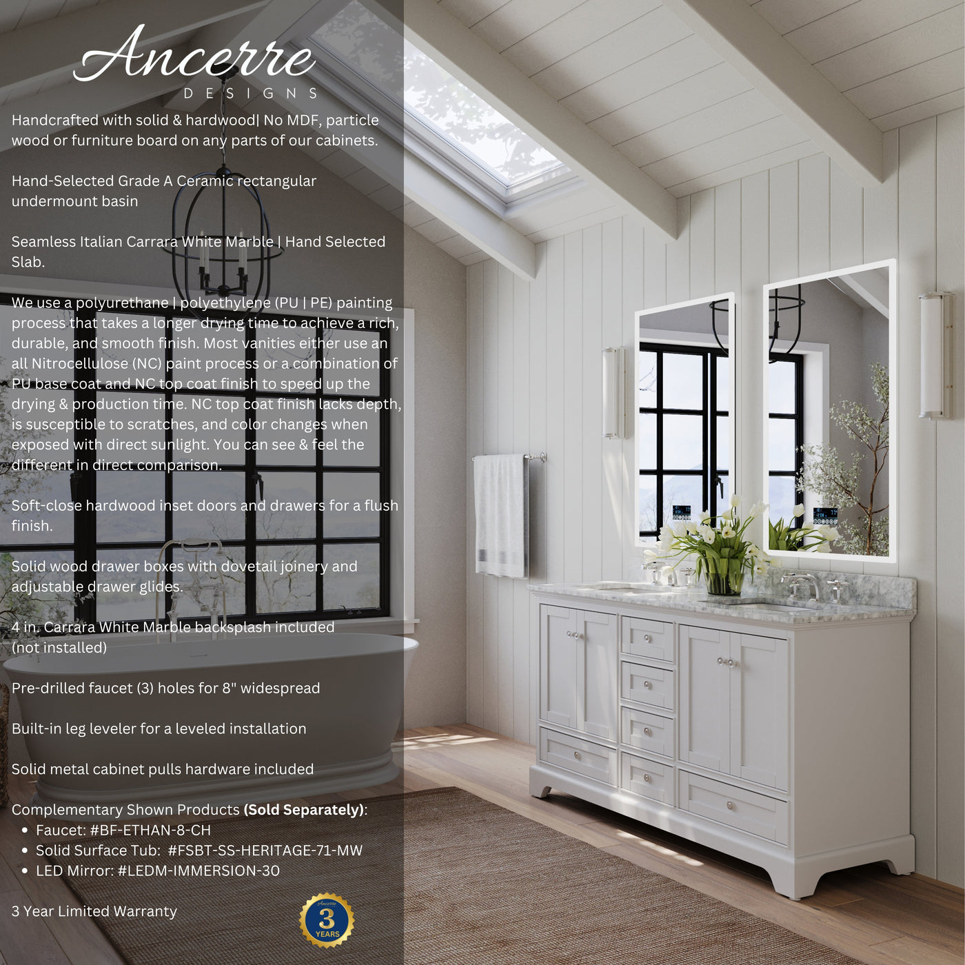 Audrey 66" Bath Vanity Set by Ancerre Designs