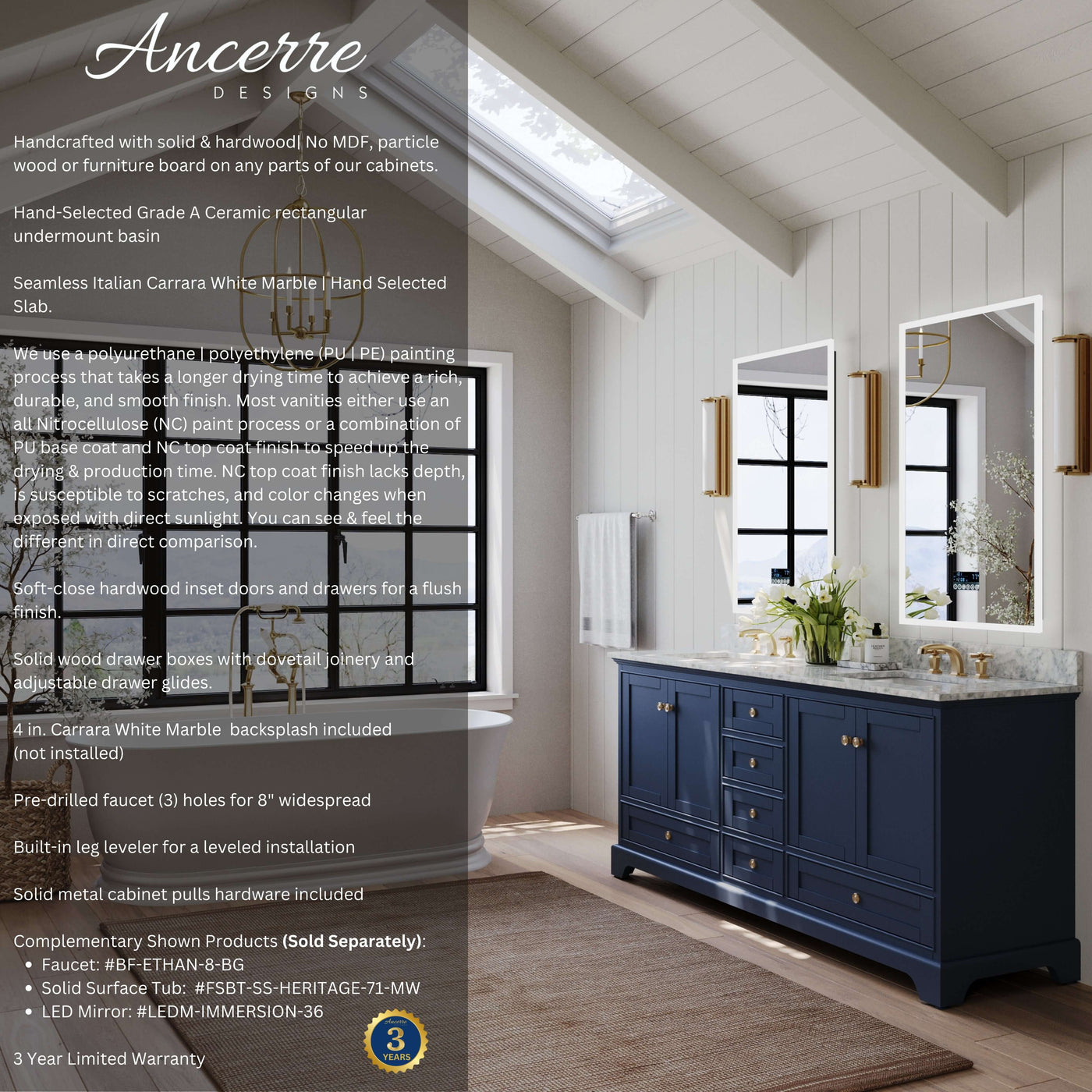 Audrey 72" Bath Vanity Set by Ancerre Designs