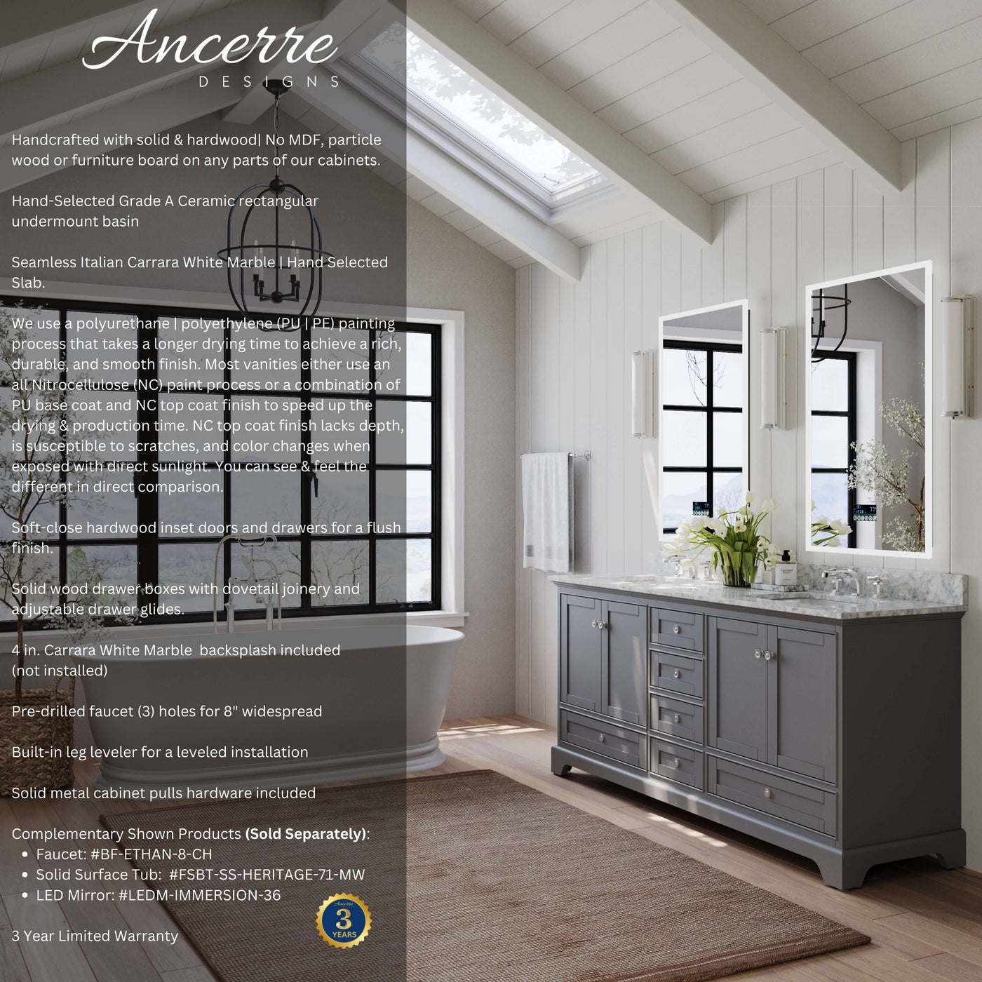 Audrey 72" Bath Vanity Set by Ancerre Designs
