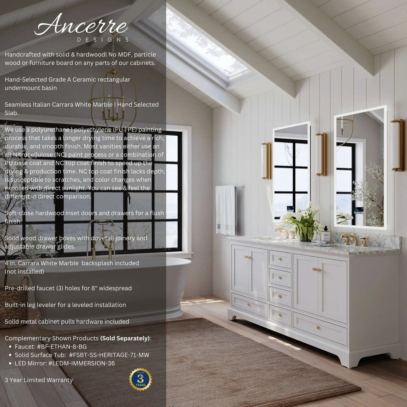 Audrey 72" Bath Vanity Set by Ancerre Designs