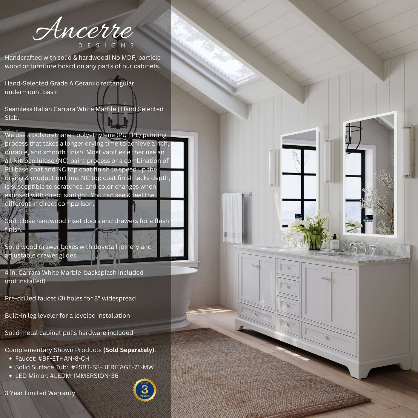 Audrey 72" Bath Vanity Set by Ancerre Designs