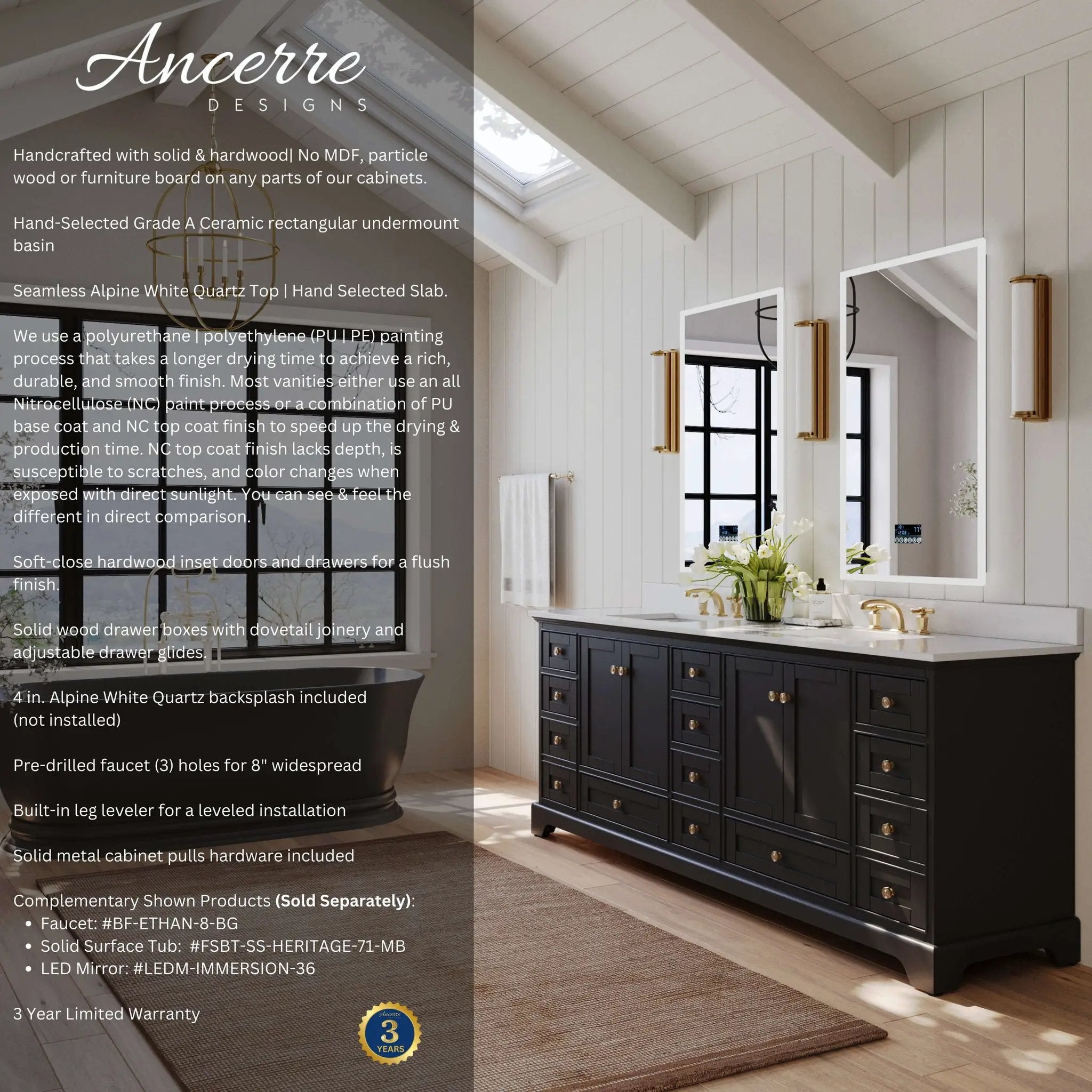 Audrey 84" Bath Vanity Set by Ancerre Designs