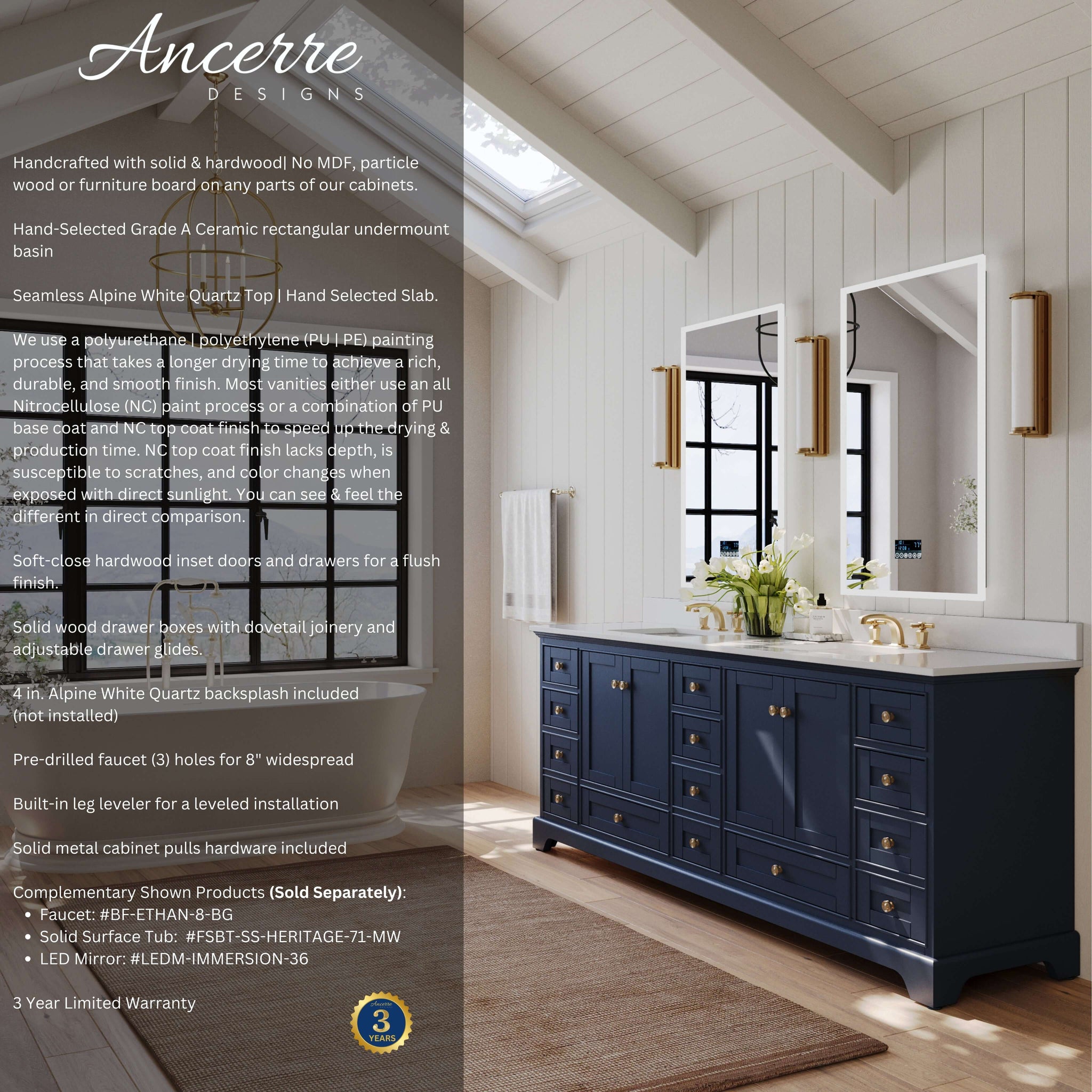 Audrey 84" Bath Vanity Set by Ancerre Designs