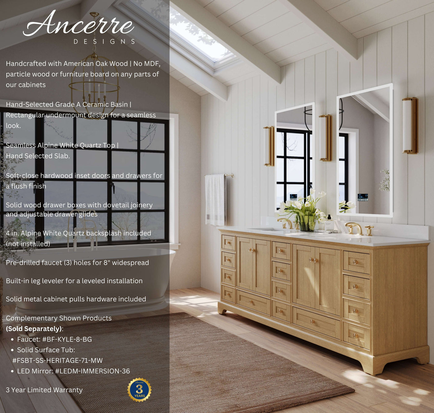 Audrey 84" Bath Vanity Set by Ancerre Designs