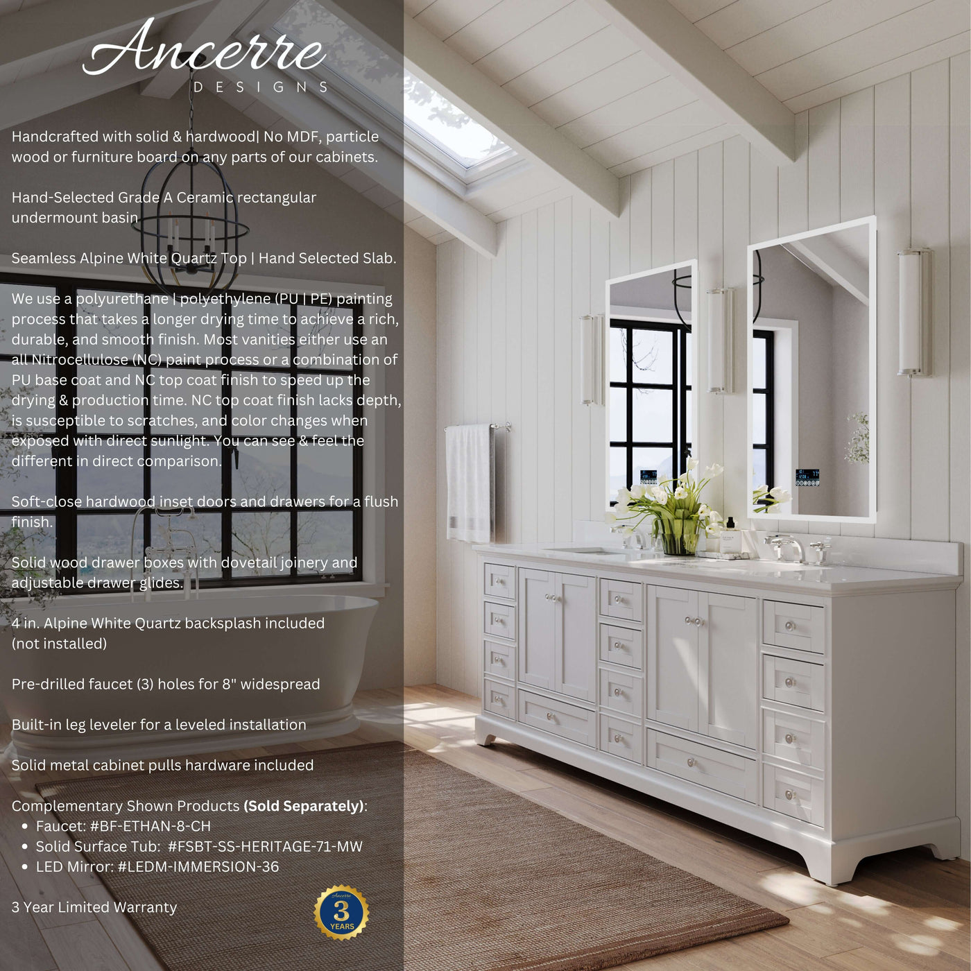 Audrey 84" Bath Vanity Set by Ancerre Designs