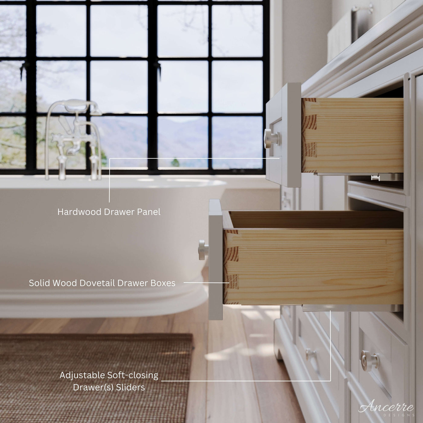 Audrey 84" Bath Vanity Set by Ancerre Designs