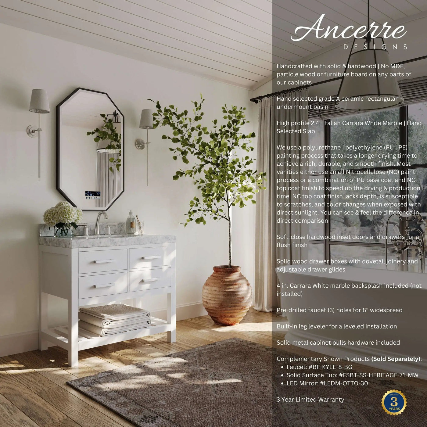 Elizabeth 36" Bath Vanity Set by Ancerre Designs