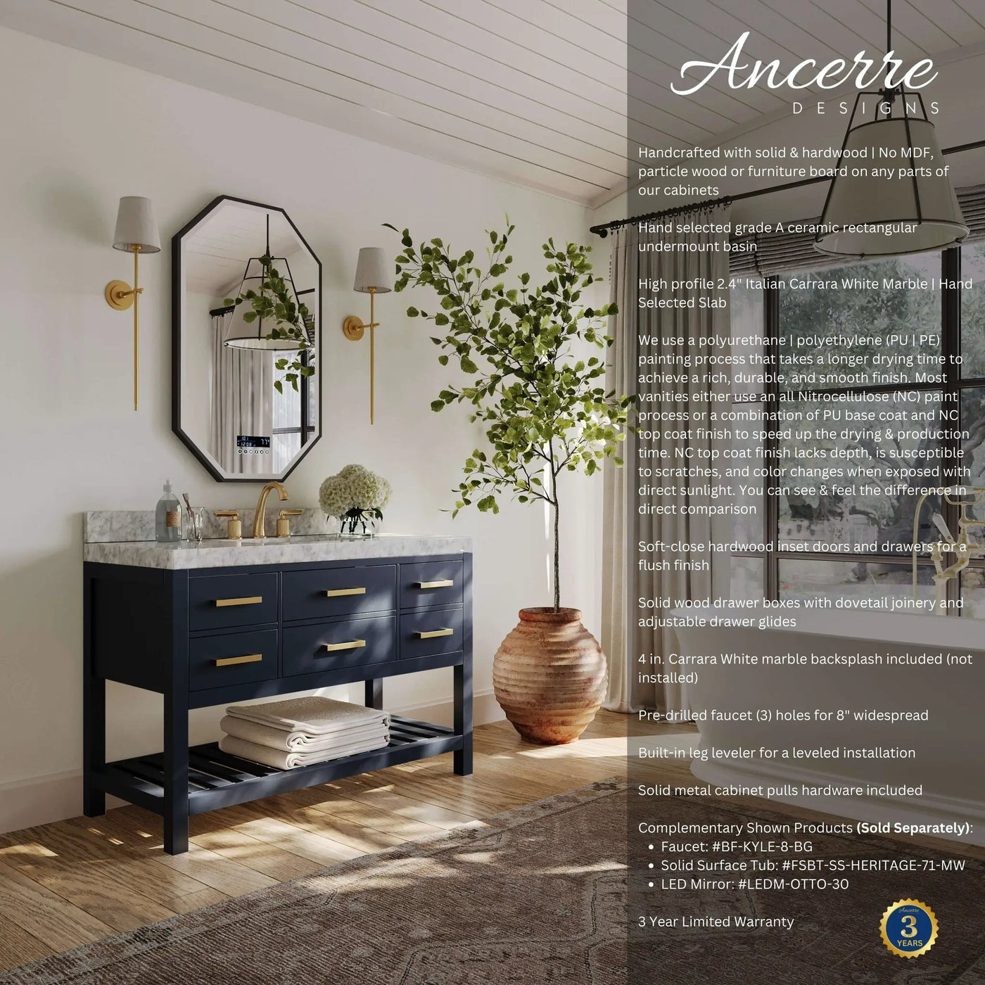 Elizabeth 48" Bath Vanity Set by Ancerre Designs