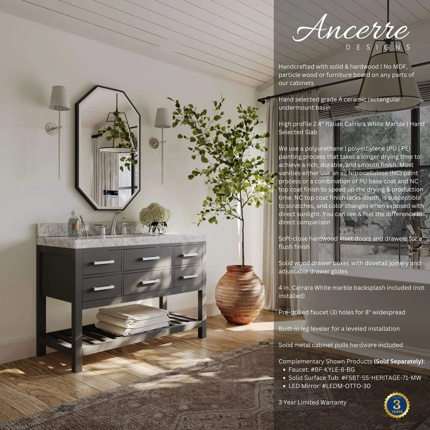 Elizabeth 48" Bath Vanity Set by Ancerre Designs