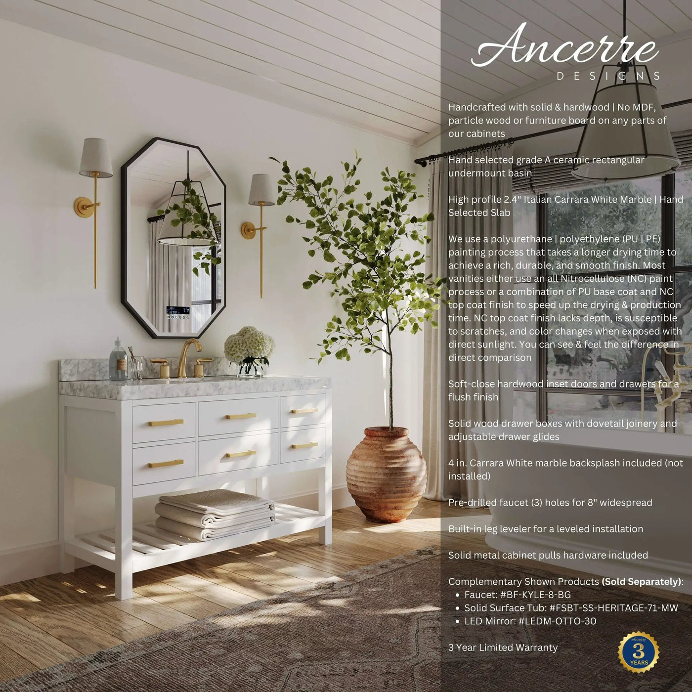 Elizabeth 48" Bath Vanity Set by Ancerre Designs