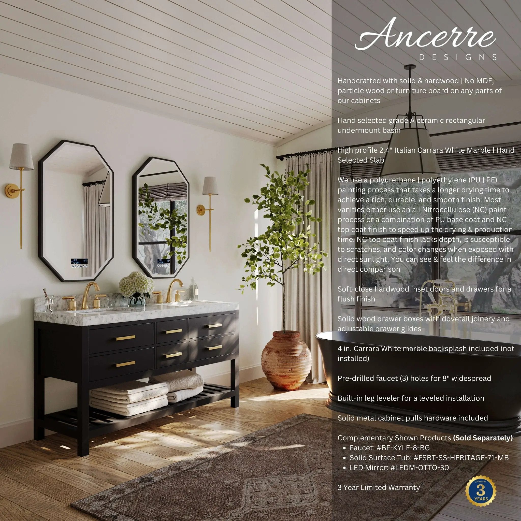 Elizabeth 60" Bath Vanity Set by Ancerre Designs