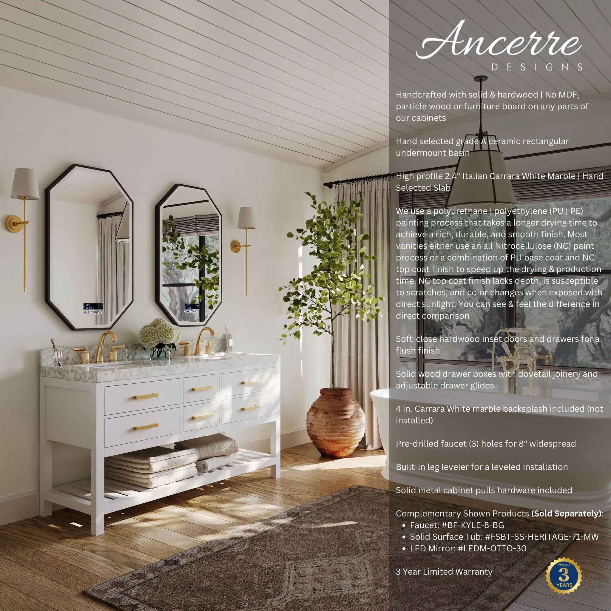 Elizabeth 60" Bath Vanity Set by Ancerre Designs
