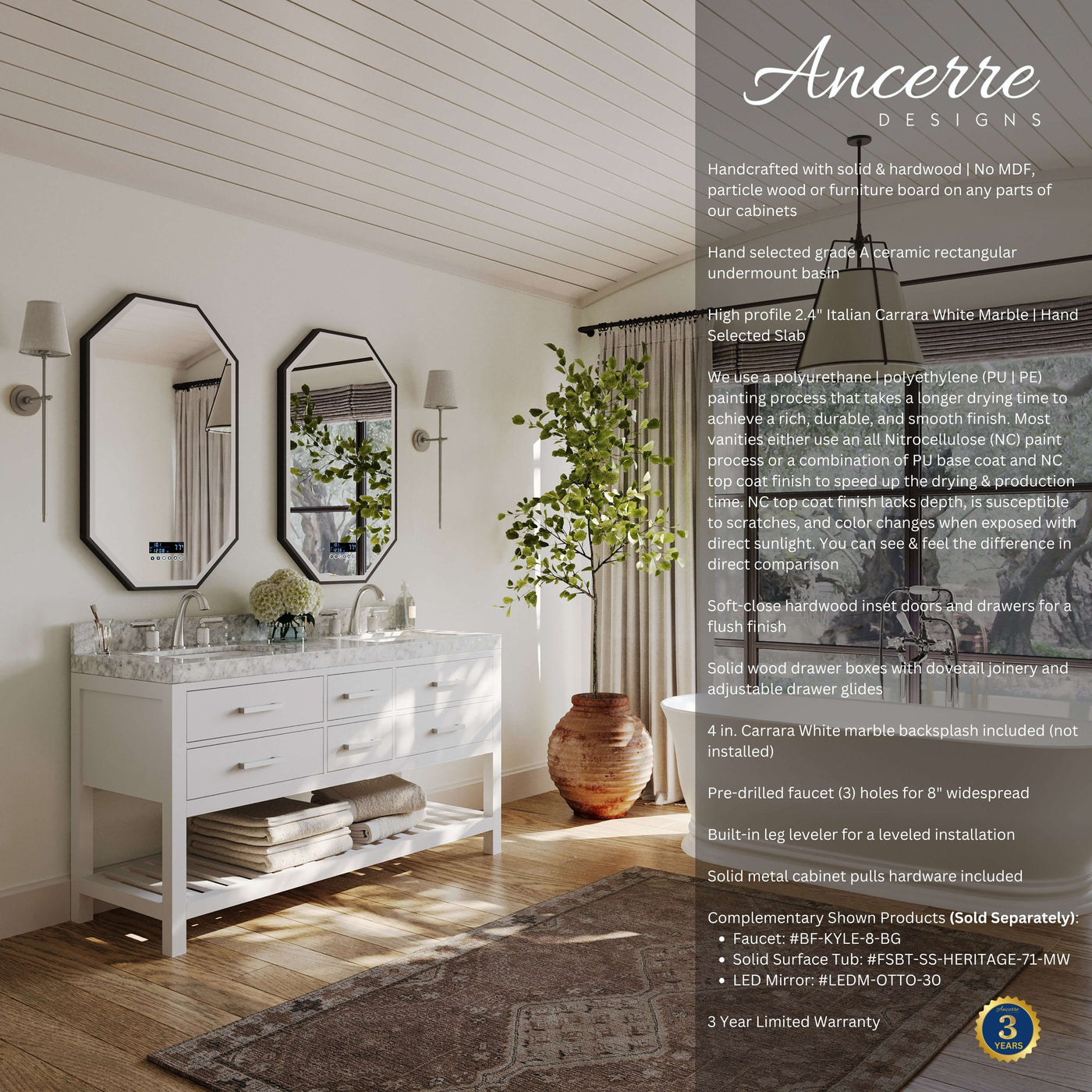 Elizabeth 60" Bath Vanity Set by Ancerre Designs