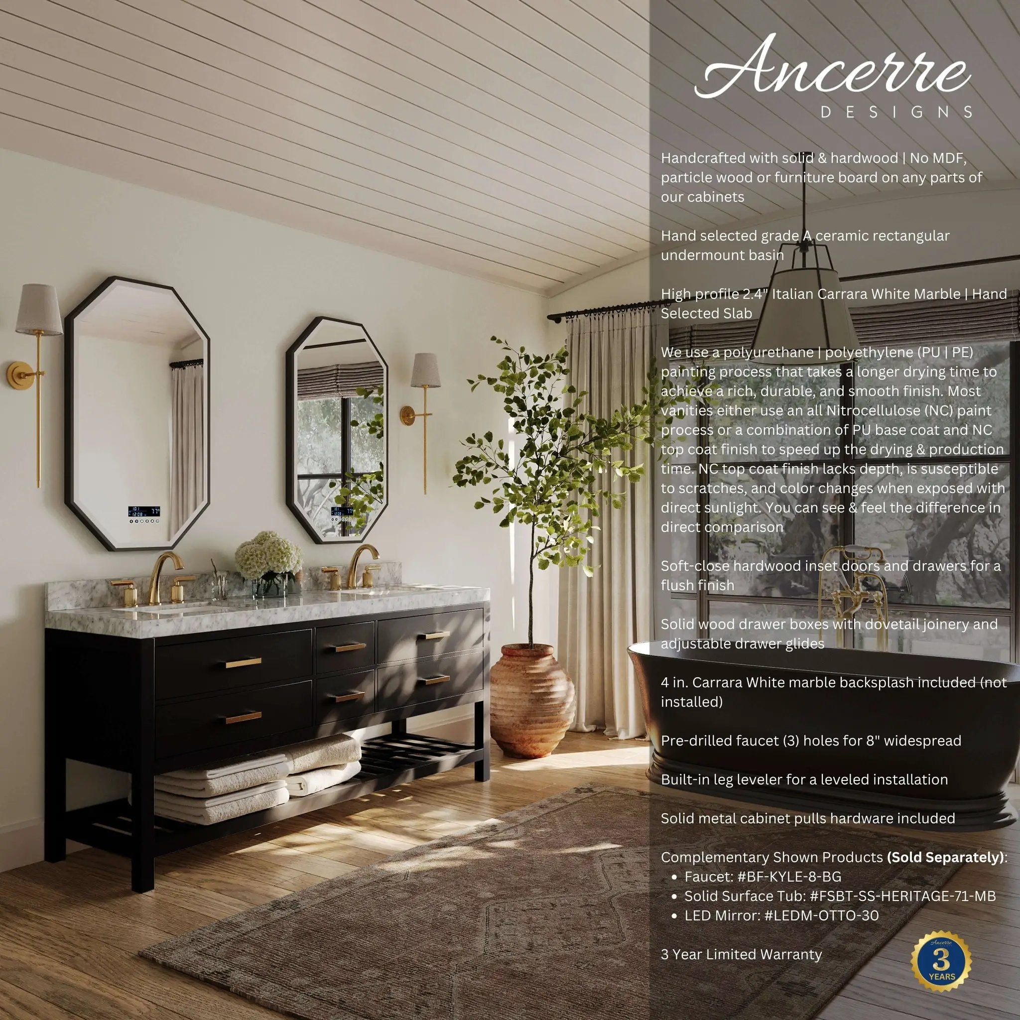 Elizabeth 72" Bath Vanity Set by Ancerre Designs
