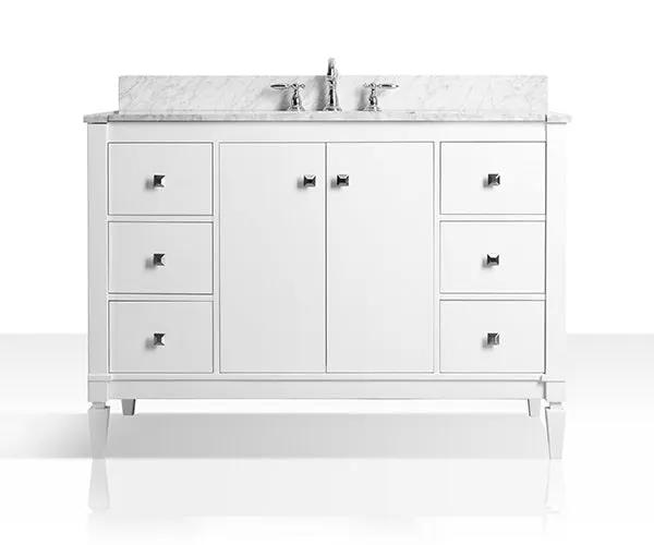 Kayleigh Bathroom Vanity with Sink and Carrara White Marble Top Cabinet Set by Ancerre Designs