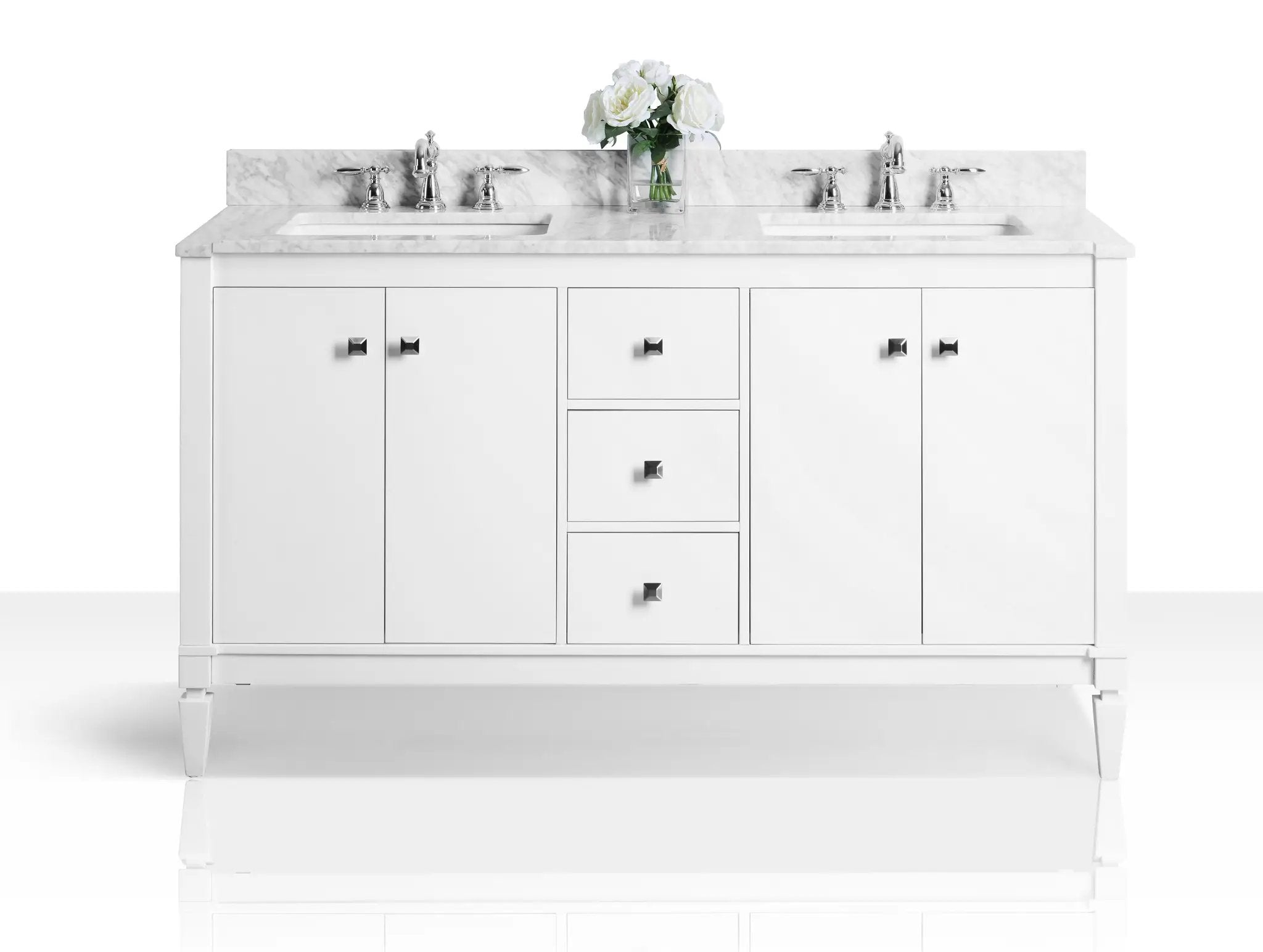 Kayleigh Bathroom Vanity with Sink and Carrara White Marble Top Cabinet Set by Ancerre Designs