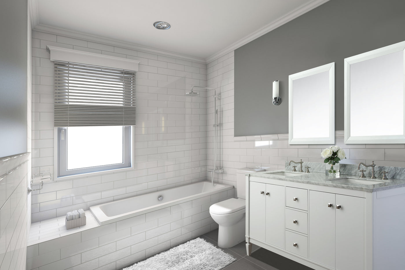 Kayleigh Bathroom Vanity with Sink and Carrara White Marble Top Cabinet Set by Ancerre Designs