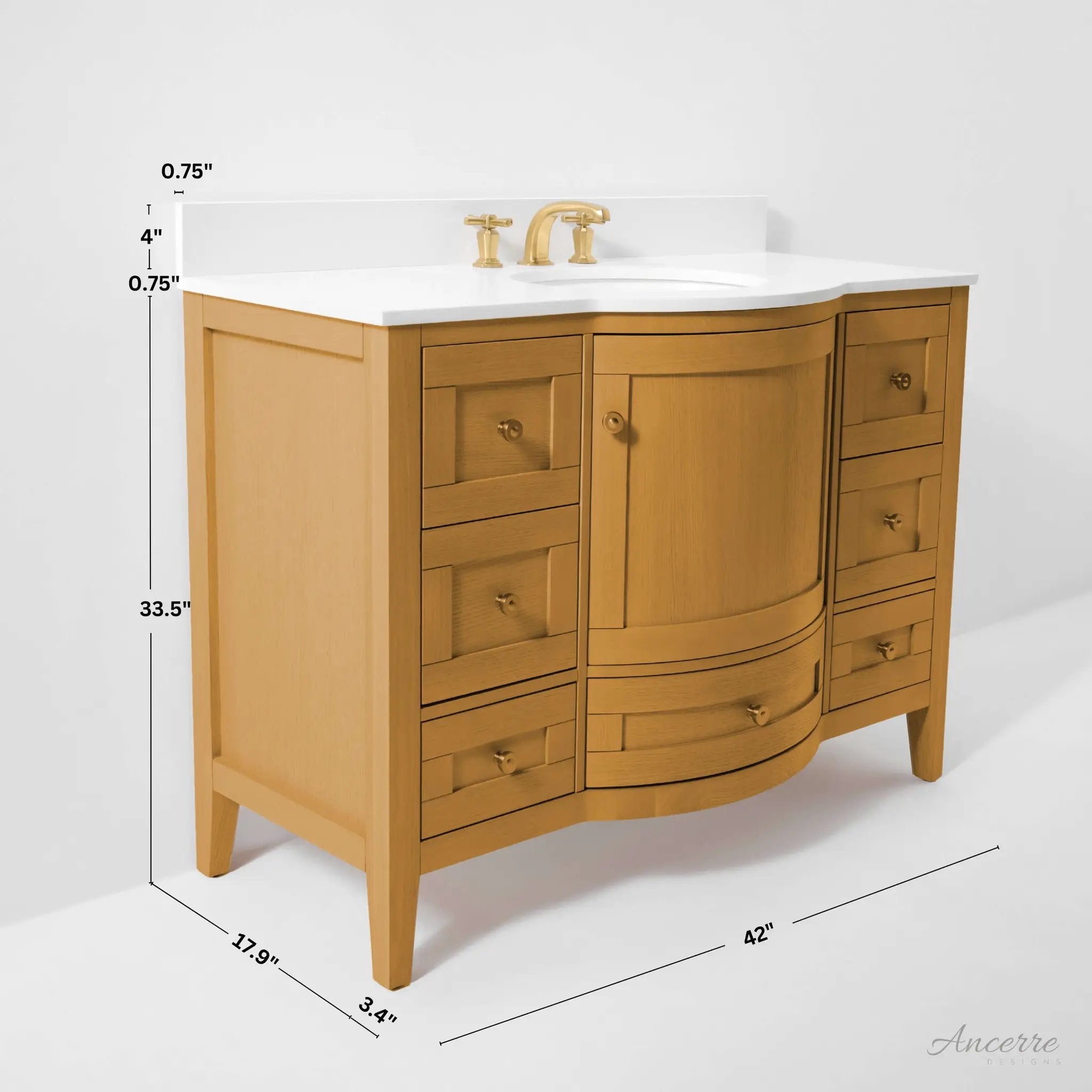 Lauren Bathroom Vanity Collection in Sienna Finish by Ancerre Designs