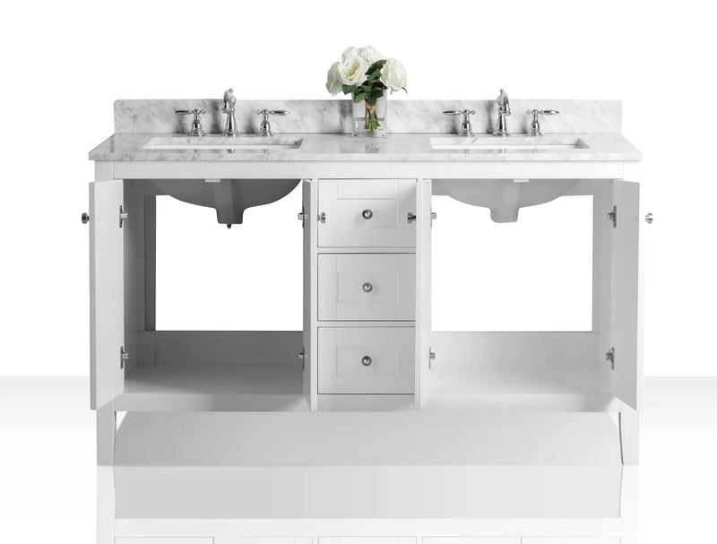 Maili Bathroom Vanity with Sink and Carrara White Marble Top Cabinet Set by Ancerre Designs