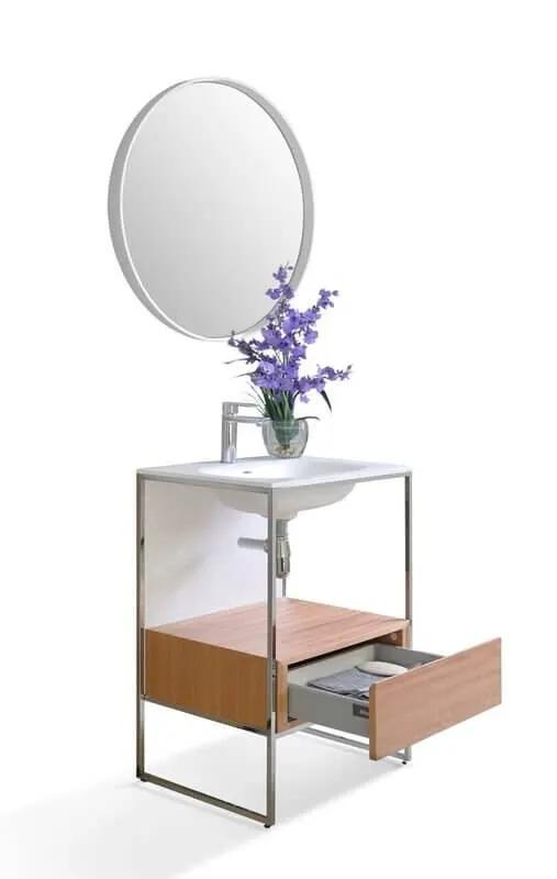 Tory Bathroom Vanity with Solid Surface Top Cabinet Set with Mirror by Ancerre Designs