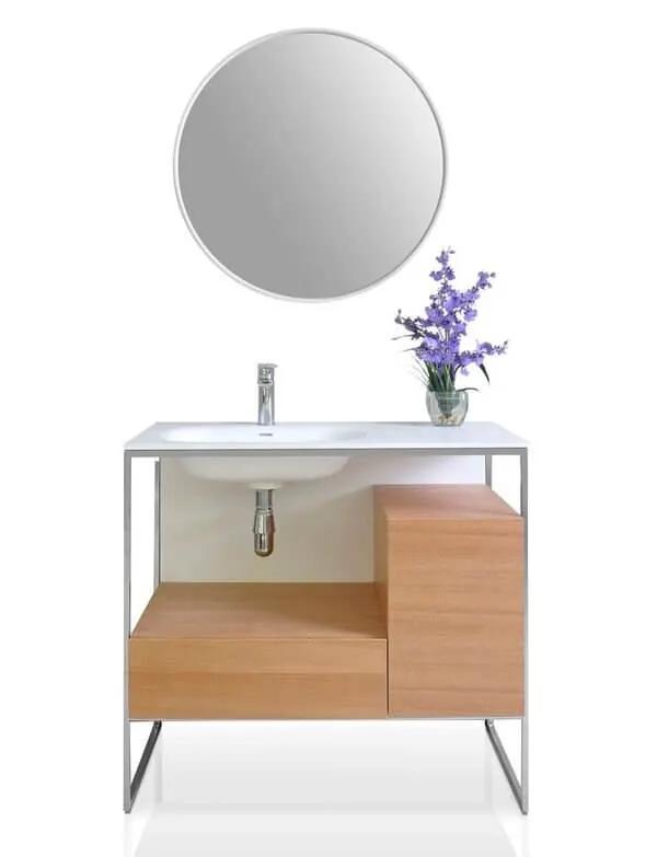Tory Bathroom Vanity with Solid Surface Top Cabinet Set with Mirror by Ancerre Designs