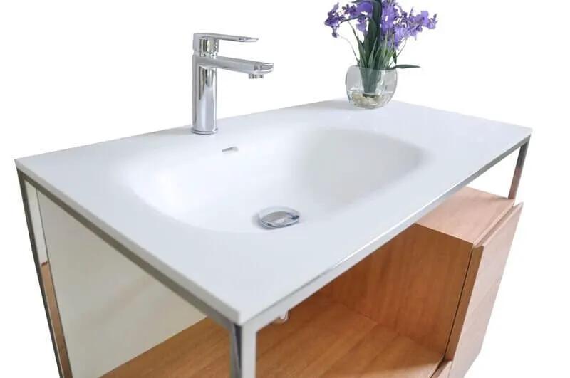 Tory Bathroom Vanity with Solid Surface Top Cabinet Set with Mirror by Ancerre Designs