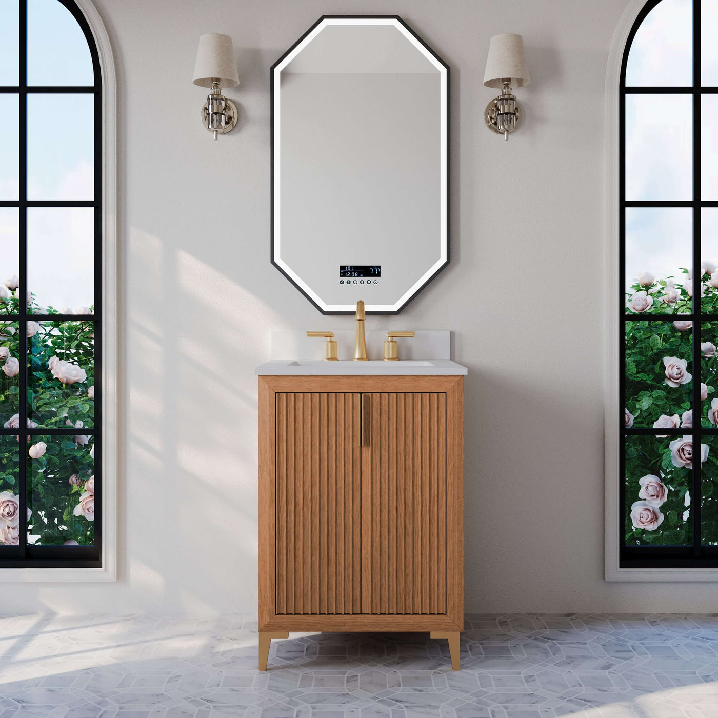 Turlington Bathroom Vanity Collection in Sienna Finish by Ancerre Designs