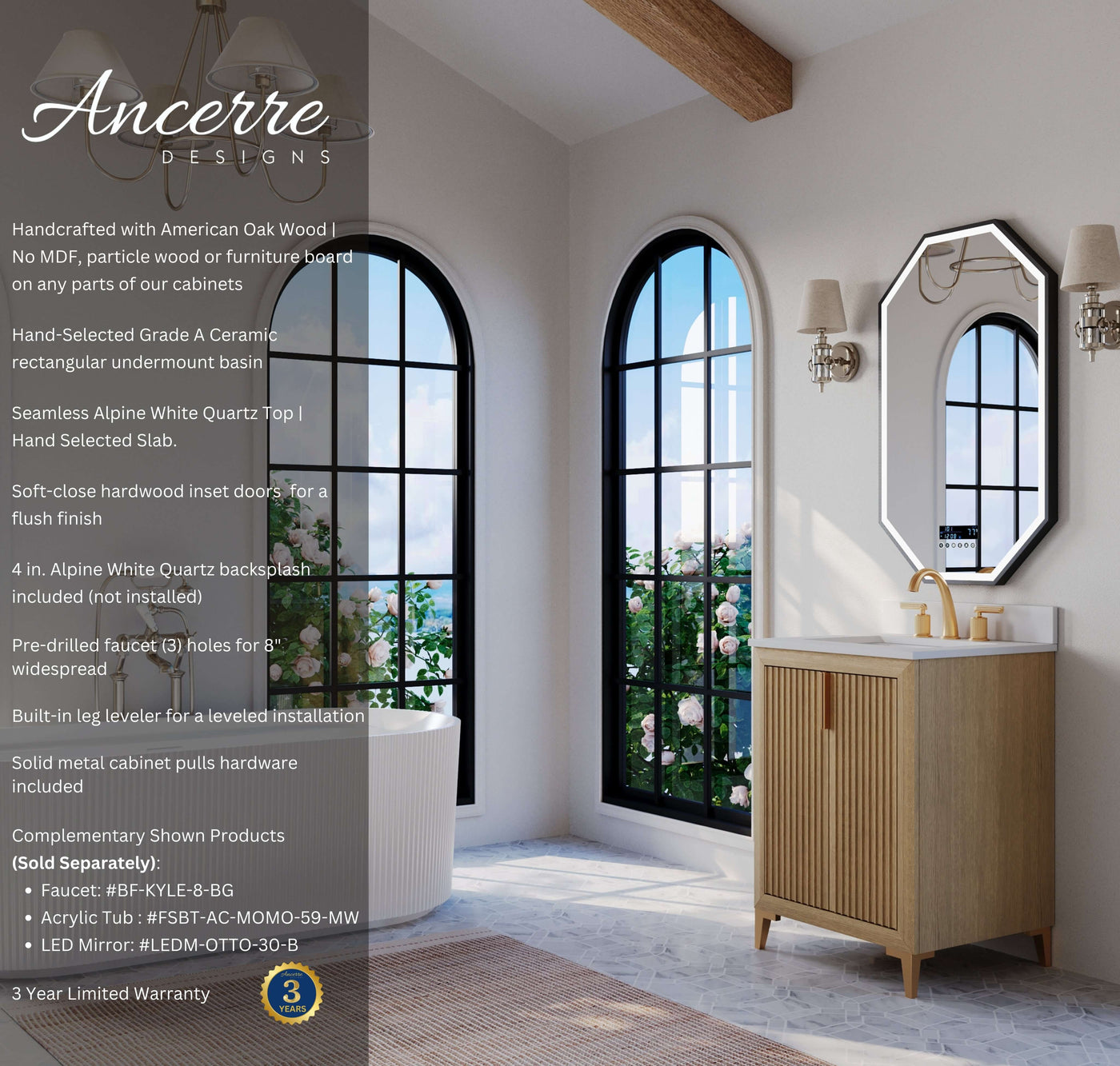Turlington 24" Bath Vanity Set by Ancerre Designs