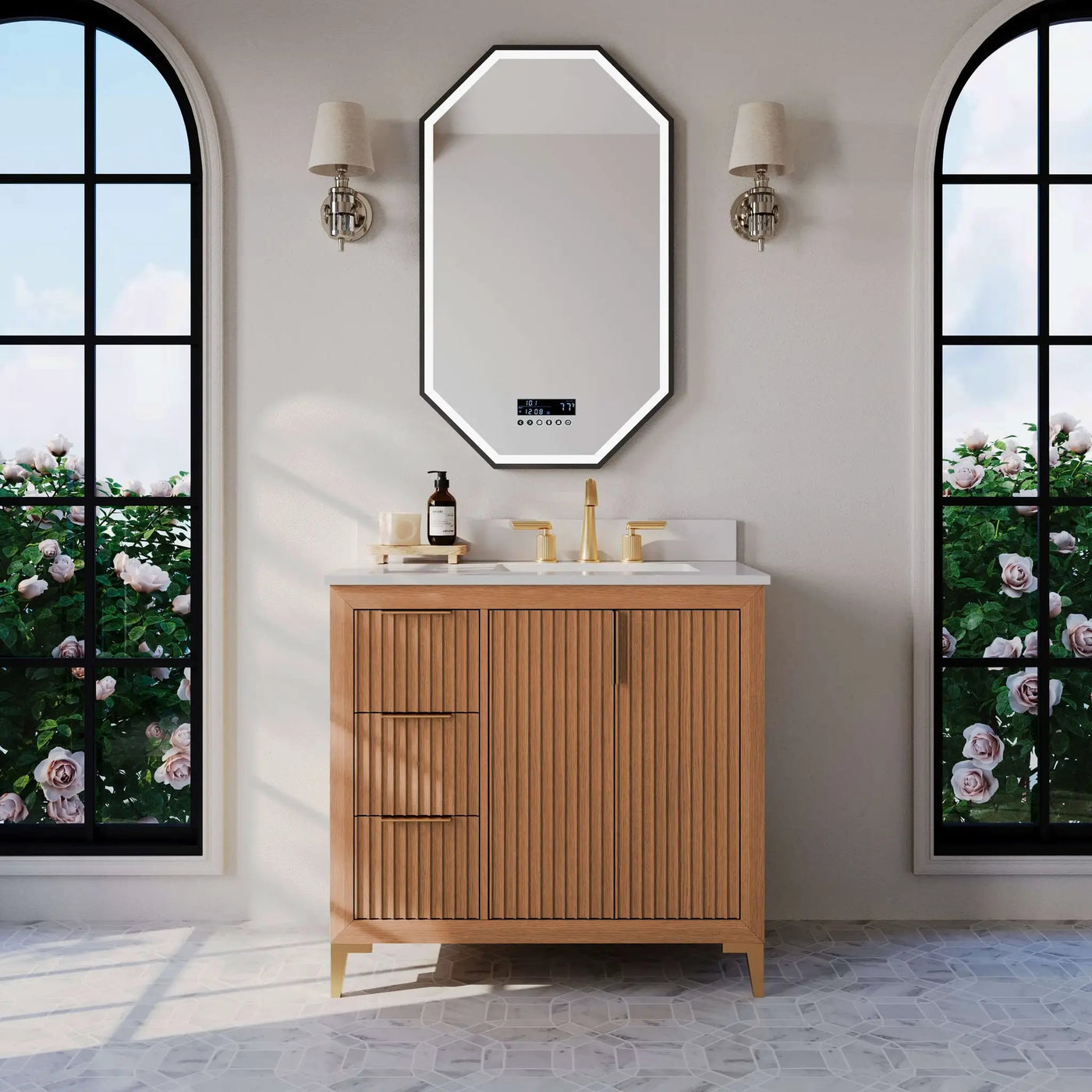 Turlington Bathroom Vanity Collection in Sienna Finish by Ancerre Designs
