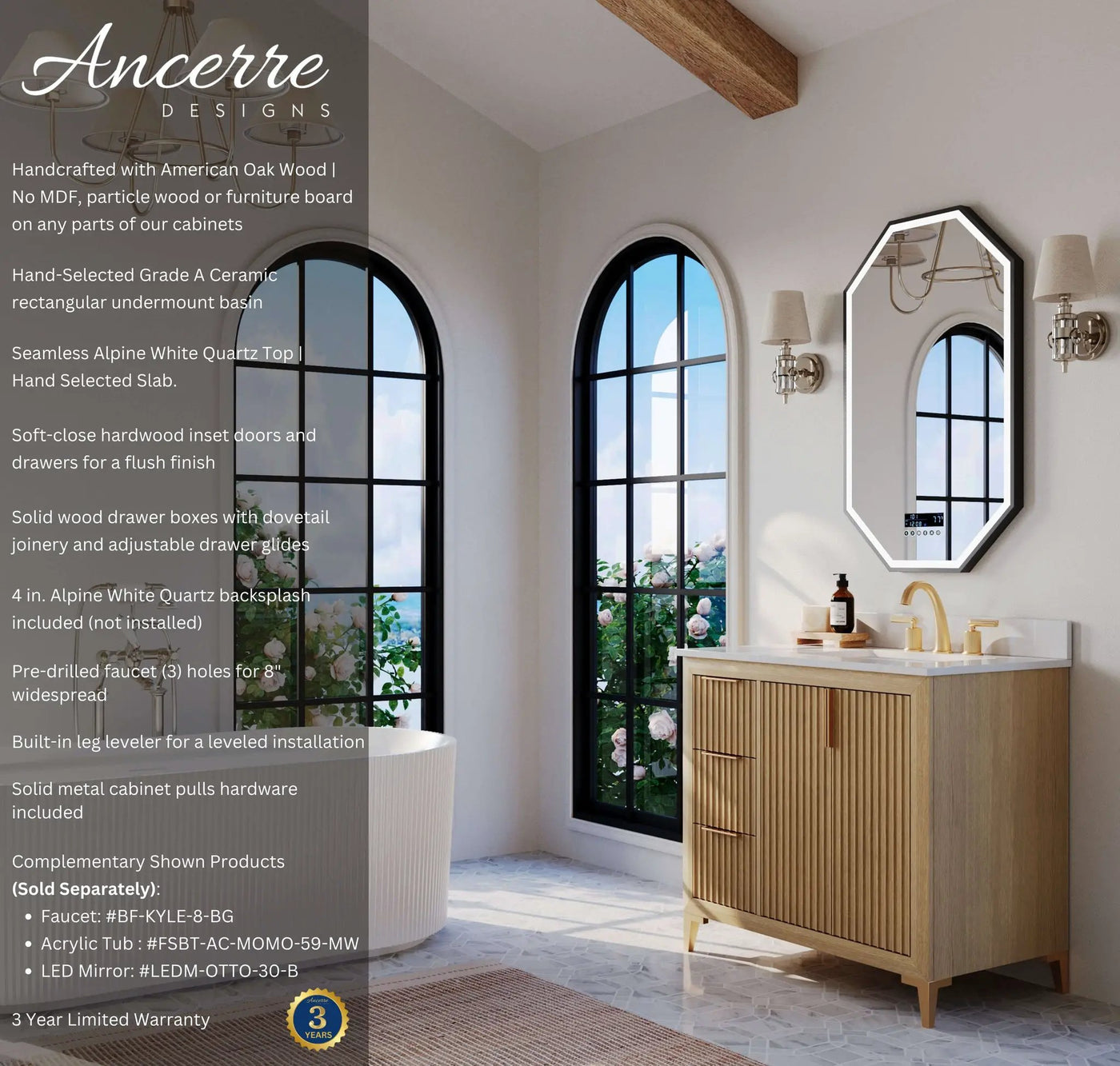 Turlington 36" Bath Vanity Set by Ancerre Designs