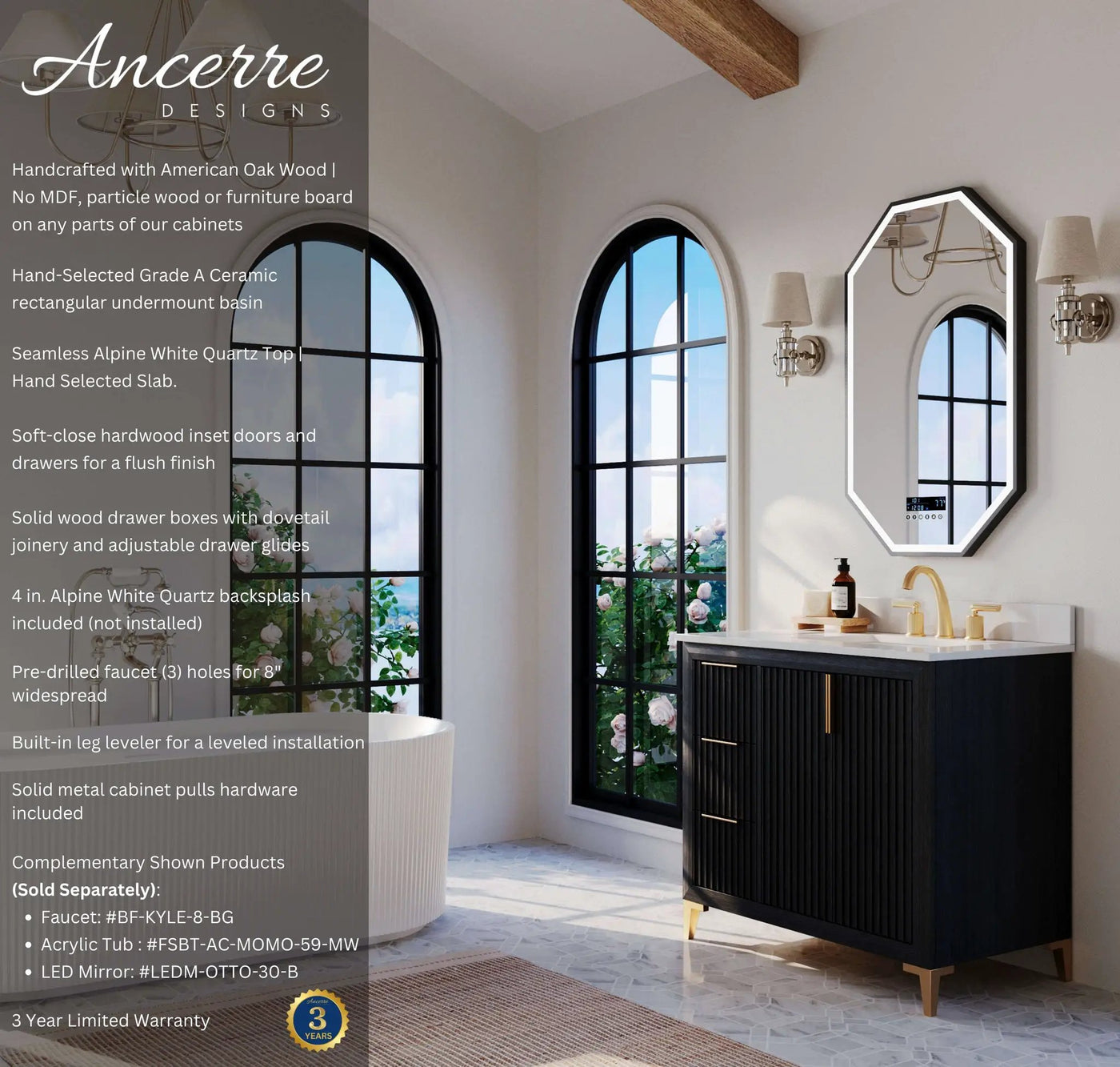 Turlington 36" Bath Vanity Set by Ancerre Designs