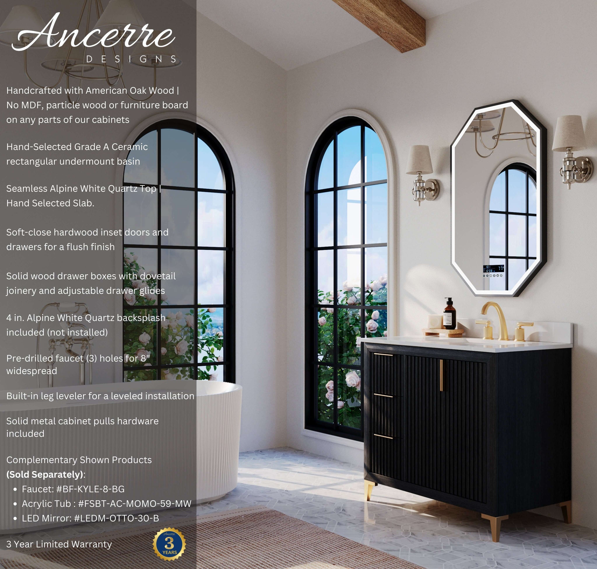Turlington 36" Bath Vanity Set by Ancerre Designs