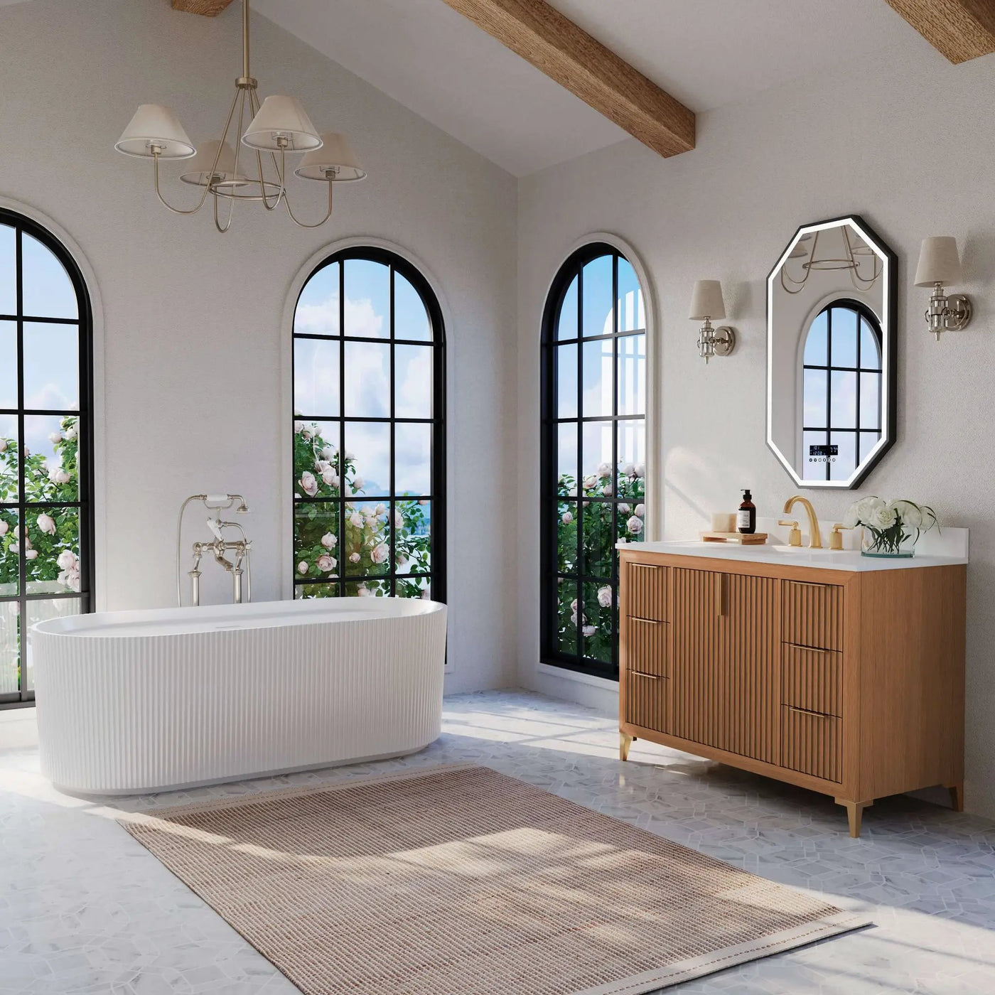 Turlington Bathroom Vanity Collection in Sienna Finish by Ancerre Designs