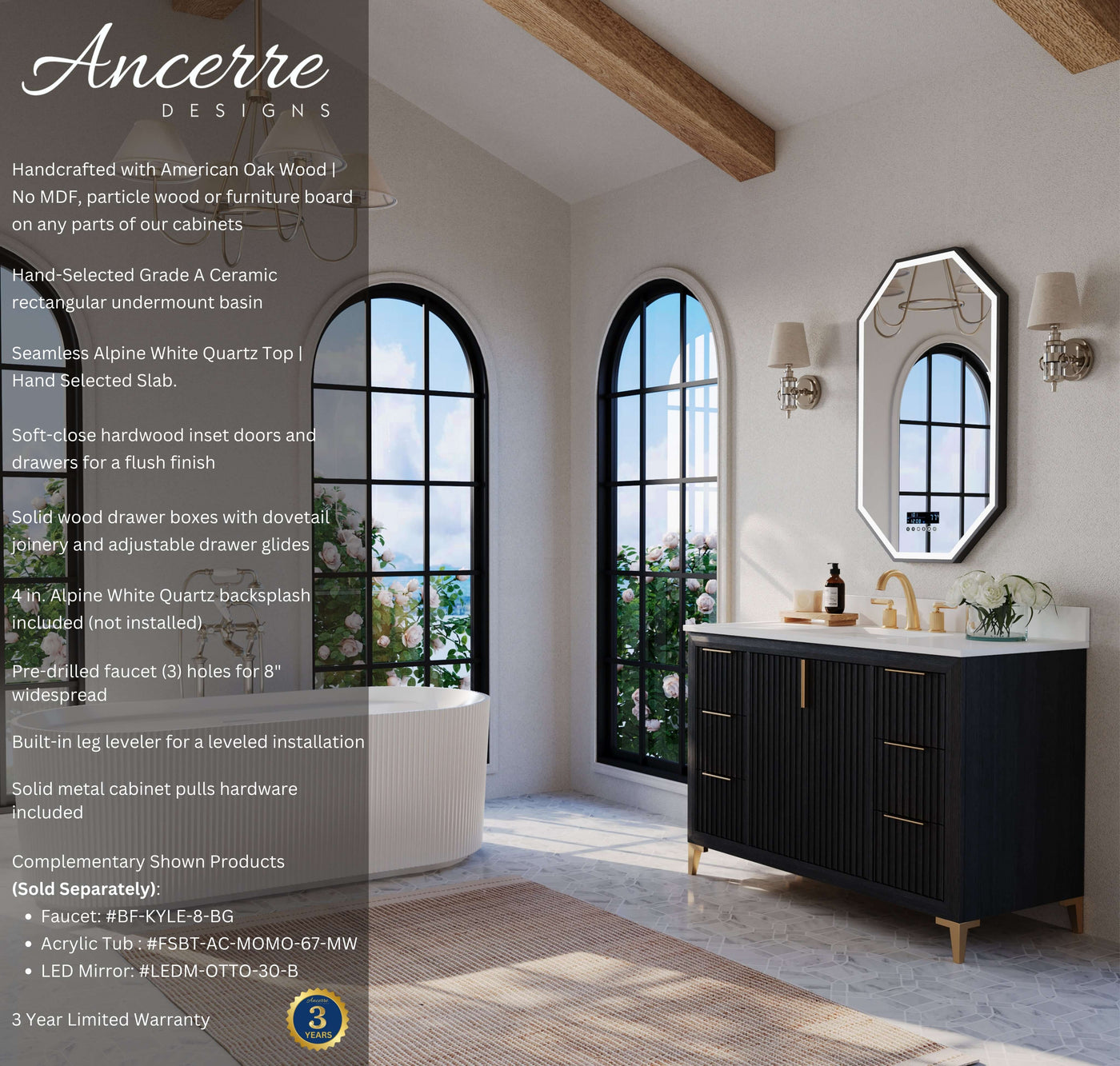 Turlington 48" Bath Vanity Set by Ancerre Designs